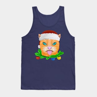 Christmas cat portrait Tank Top